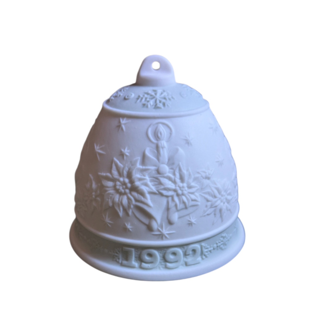 Lladro 1992 Annual Porcelain Christmas Bell Ornament